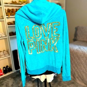 Victoria Secret Blue Zip-Up Jacket. Size S